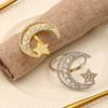 6 Pack Moon and Star Napkin Rings Festival Serviette Holder Napkin Buckles Serviette Rings Alloy Material for Napkin
