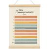Wheatwin Ten Commandments Wall Art - 10 Commandments Poster Hanger Frame for Kids' Bedroom & Office - 12x16
