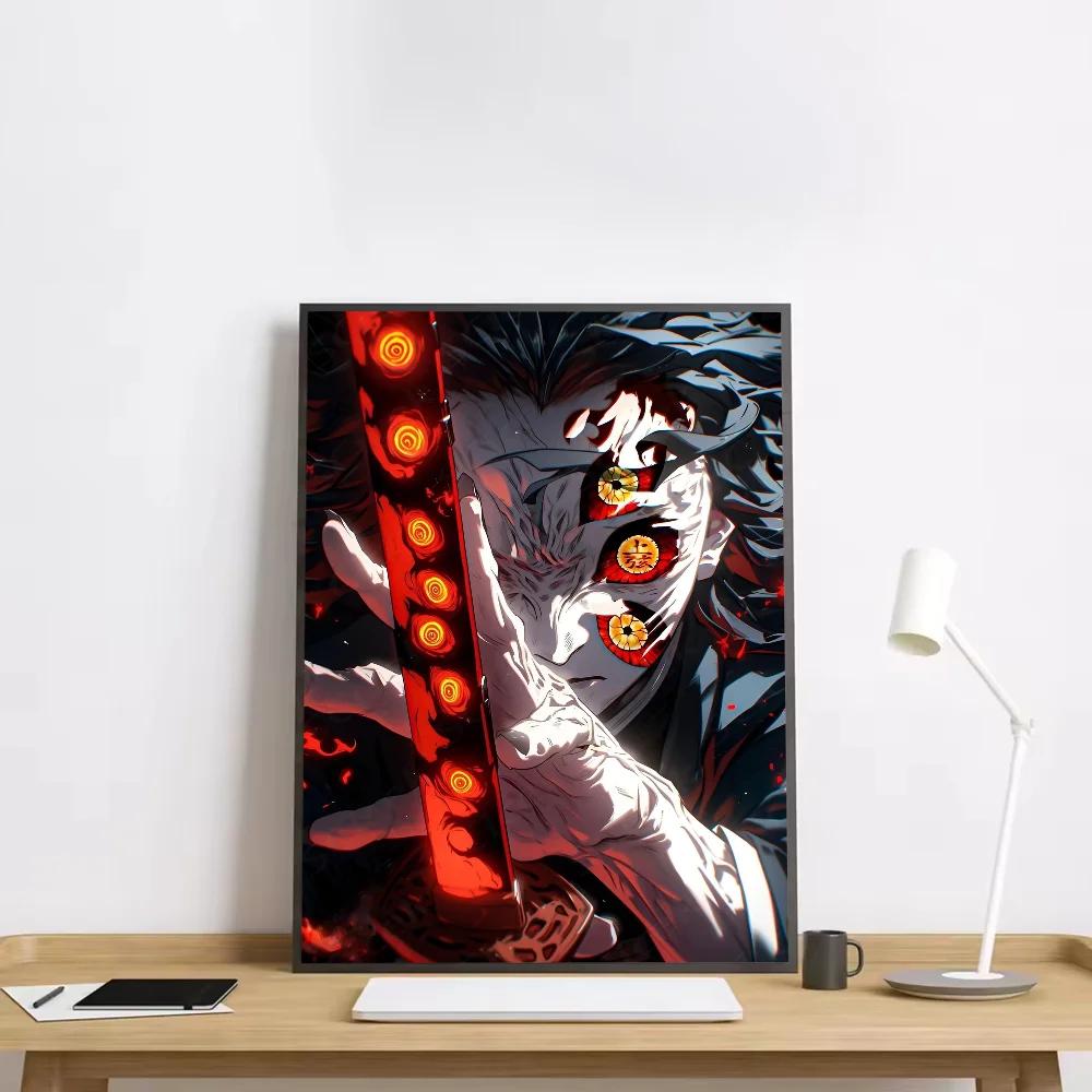 Anime Figurka Demon Slayer Plakát HD umění lepicí na zeď vodotěsný domov obývací pokoj ložnice bar estetická dekorace