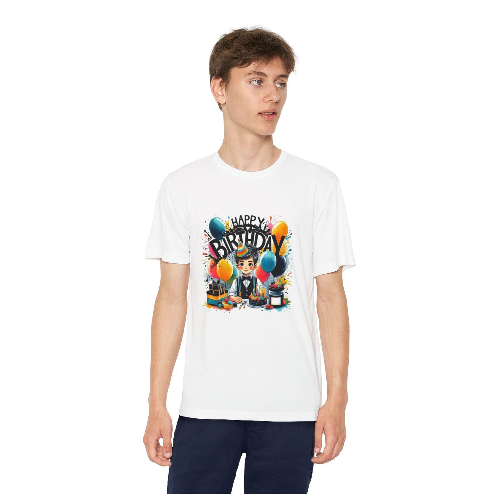 Happy Birthday Gamer Boy T-Shirt | Kids Birthday Tee, Balloons Confetti 100
