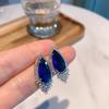 Jewelry Simulation Blue Glass, Earrings, Necklace, Jewelry Set, Stud Earrings 8 * 16 Pendant 15 * 25.