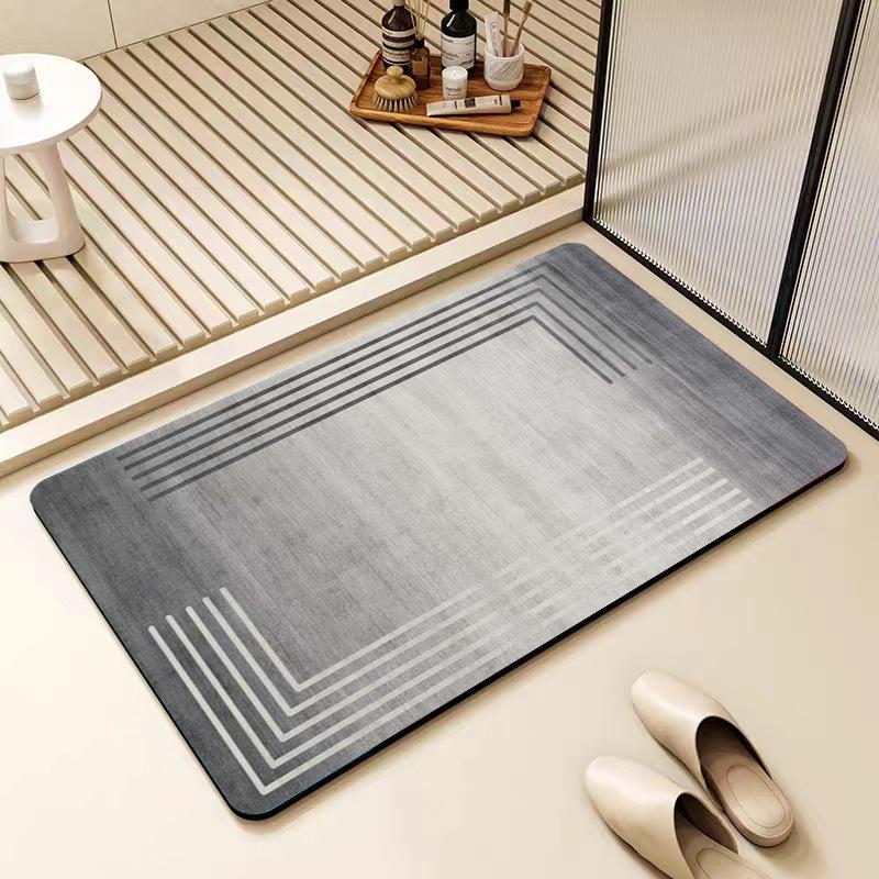 Alfombrilla nórdica sencilla de diatomeas para baño, antideslizante, absorbente para puerta de baño