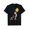 Sexy Blonde Lingerie Cute Dog Vintage T-shirt Creative Pattern Versatile Short-sleeved Shirt
