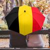 Ombrello Pieghevole Automatico Stampa a Strisce Verticali Nero Giallo Rosso Bandiera del Belgio Impermeabile Antivento Compatto per Viaggio