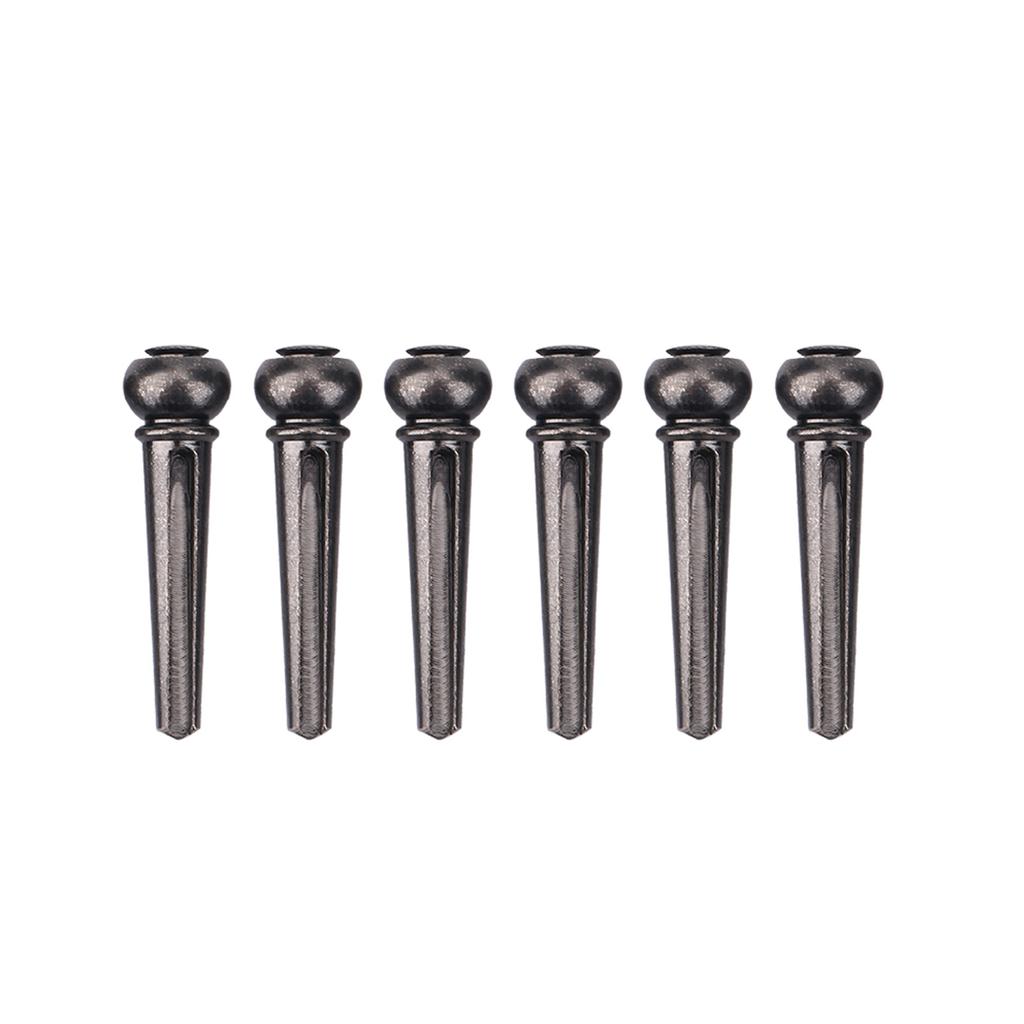 6Pcs Set Durable Brass Guitar Bridge Pins for Folk Guitars Replacement Parts(Black)