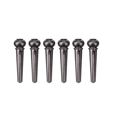 Set da 6 Pezzi Perni per Ponte per Chitarra Folk in Ottone Resistente Parti di Ricambio(Nero)