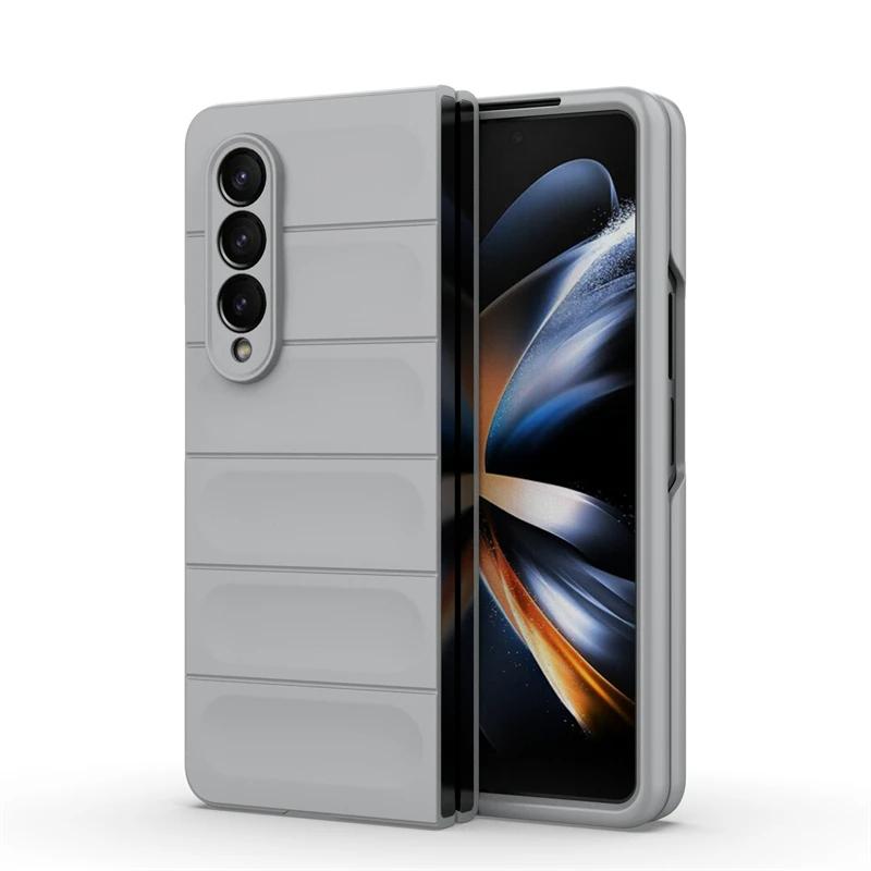 For Samsung Galaxy Z Fold4 3 5 5g Back Cover Phone Case Soft Liquid Silicone Anti-fall Shockproof Armor Protect Funda Coque