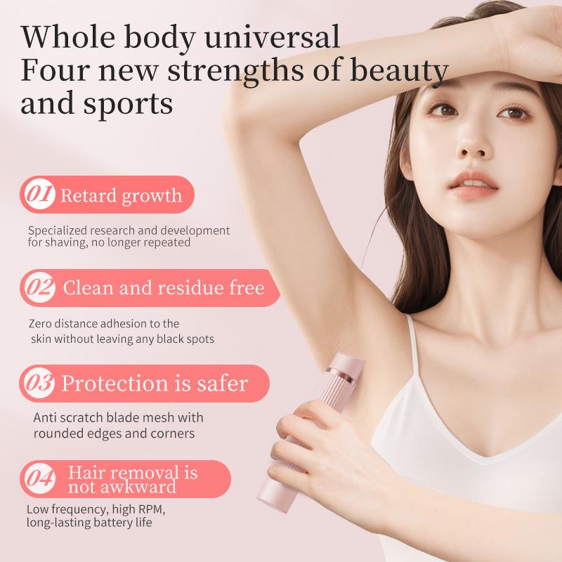 Dual-Head Women's Electric Epilator and Pubic Hair Trimmer