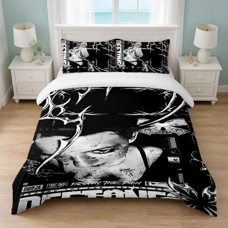 Deftones Schlafzimmer 3-teiliges Bettwäsche-Set Weiches Bettlaken Kissenbezüge Heim-Bettwäsche Dekoration