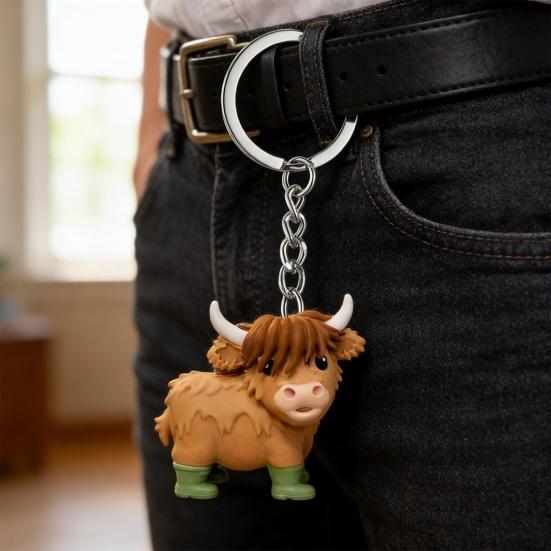 Hochlandkuh Schlüsselanhänger Anhänger Ländlicher Stil Hängender Anhänger Schlüsselanhänger Taschen Rucksäcke Heimdekoration