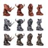 Animal Head Statue Resin Lion Figurine Rhinoceros Statue Retro Style Lion Buffalo Sculpture for Office Bedroom Living Room Decor