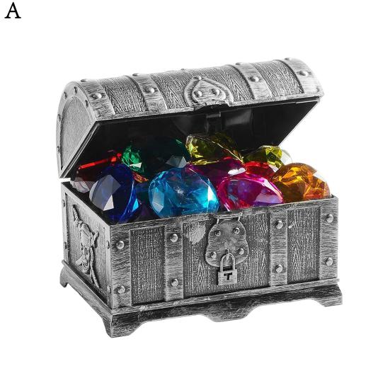 Diving Gems Pool Toys Diving Treasure Set Pirate Chest with 12 Gemstones Pool Training Toys for Kids Floating Sinking Swim Game