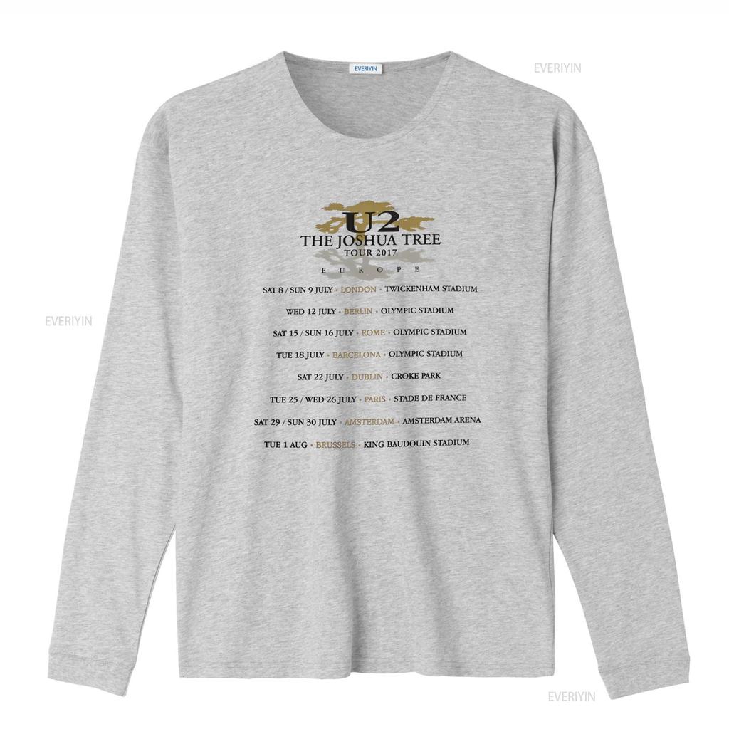 U2 The Joshua Tree Tour 2017 Europa Concerto Taglia L T Shirt vintage Lavato Morbido abbigliamento firmato Versatile Casual uomo