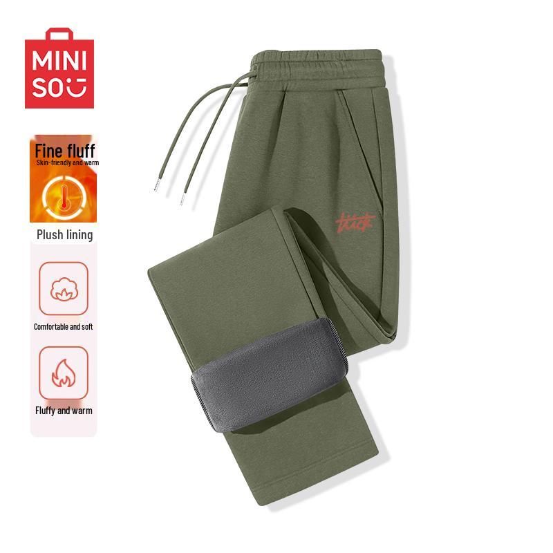 

MINISO Men s Fleece Lined Straight Leg Sports Pants 2XL