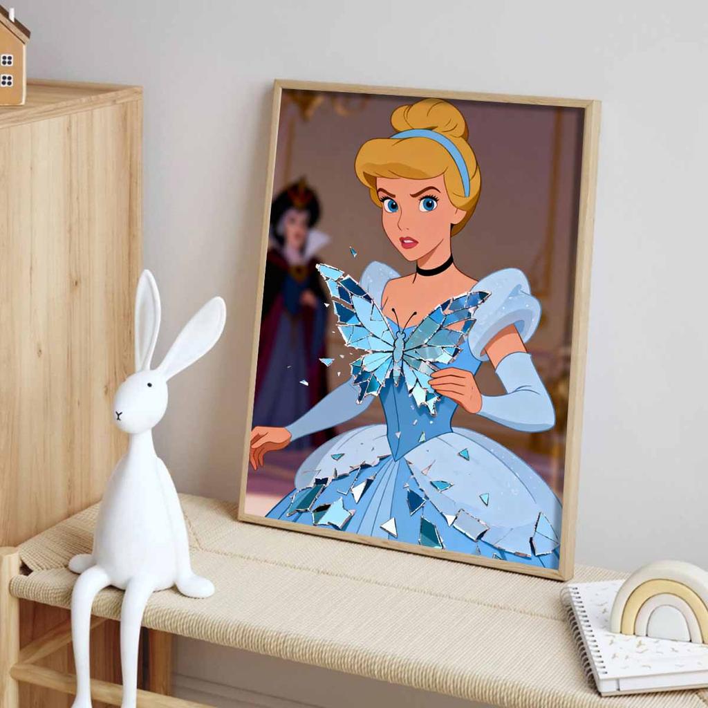 Disney Diamond Painting Kit Handmade diy5D Home Decor Gift Unique Cinderella Butterfly Idea for Walls