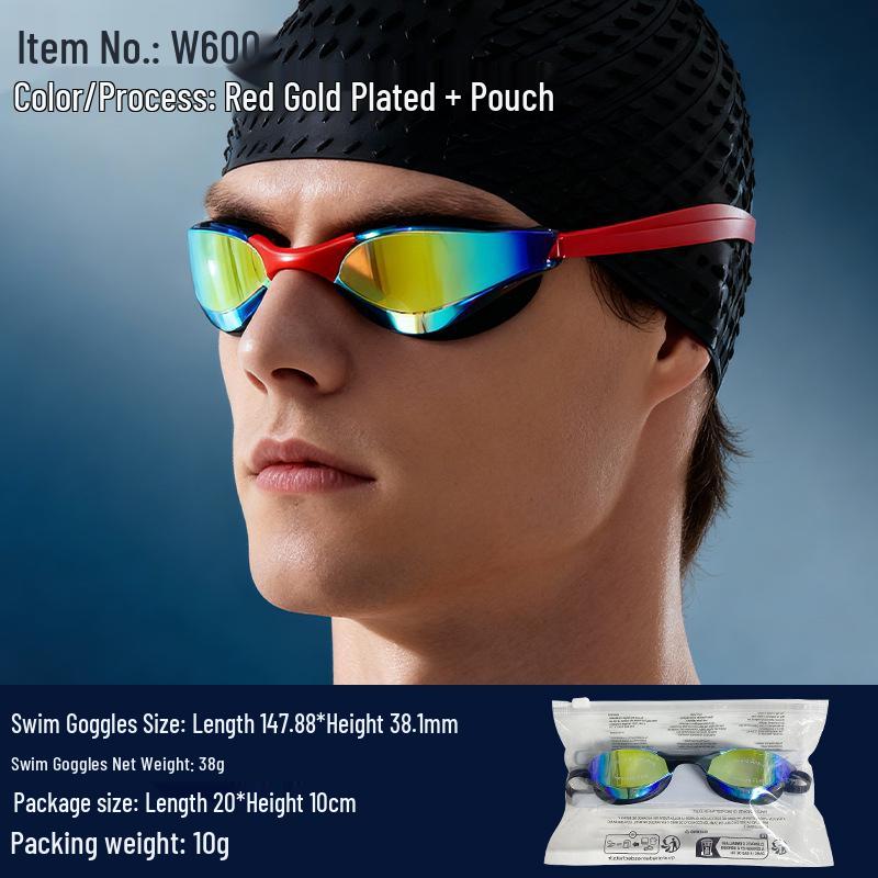 High-Definition Anti-Fog Racing Goggles - Professional Waterproof Swim Goggles for Men & Women.