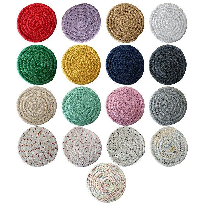 Minimalist Cotton Woven Coasters Coffee Table Decor Bohemian Cute Cup Coasters Heat-resistant Cup Coasters for Coffee Tea