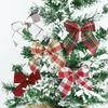 25pcs Christmas Tree Decorations Christmas Gold Dust Bows Hanging Bowknot Ornaments Christmas Tree Printed Bow Navidad Decor