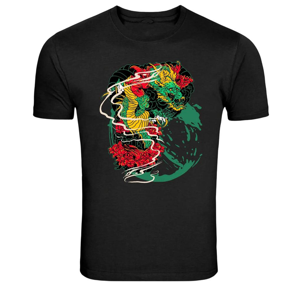 Colorful Asian Dragon Traditional Mythology Graphic T-Shirt
