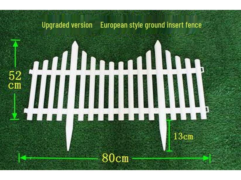 White Plastic Picket Fence for Garden, Flower Bed, or Kindergarten Decoration