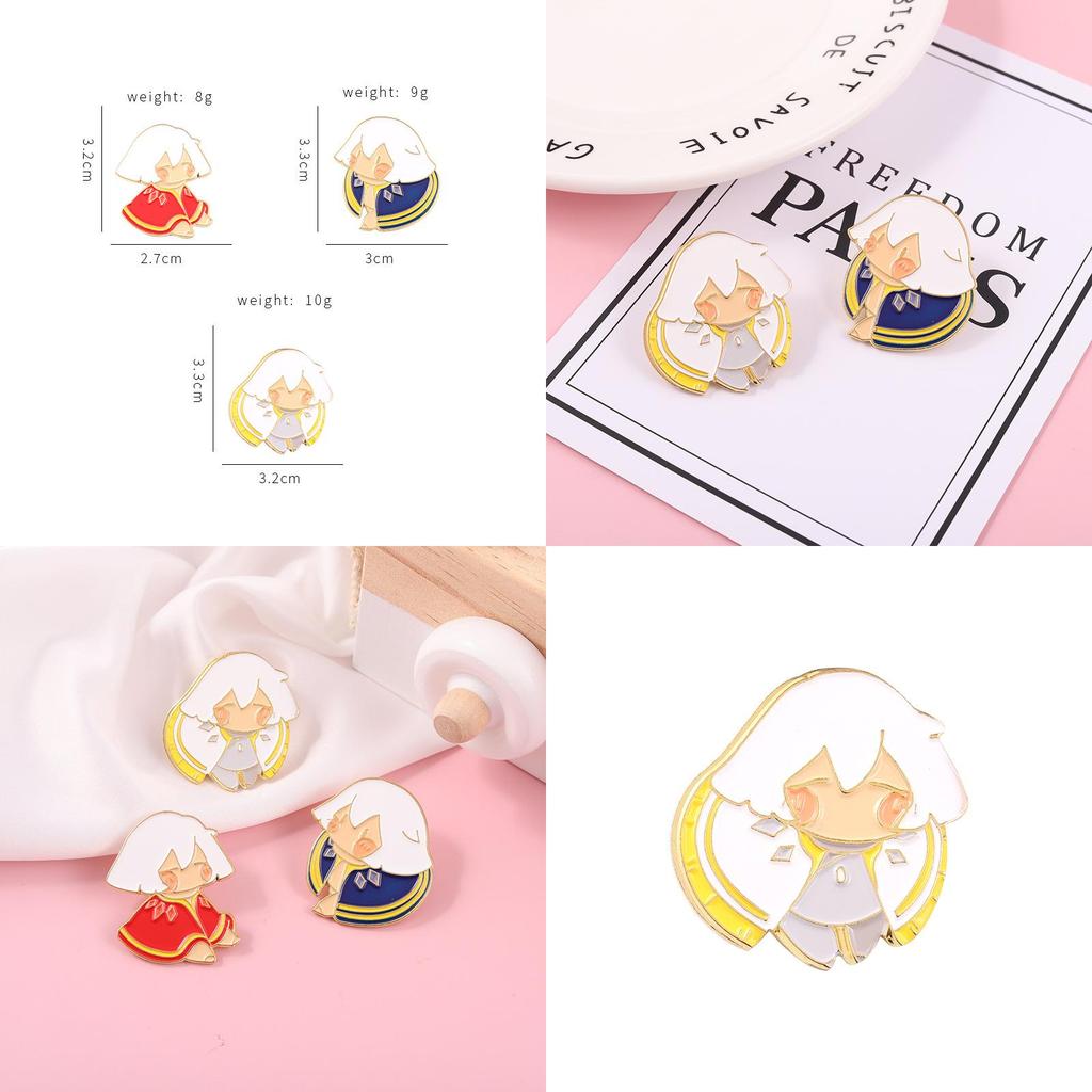 Adorable Game Sky Encounter Brooch Cute Doll Pin With Charming Cloak Design For Sweaters