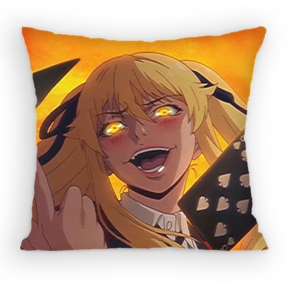 Anime KKakegurui Pillow Case Antidustmite Pillowcase Invisible zipper silky short plush Sofa cushion cover