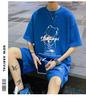 Men's Summer Waffle Knit Set: Short-Sleeve T-Shirt & Shorts 2-Piece for Teens