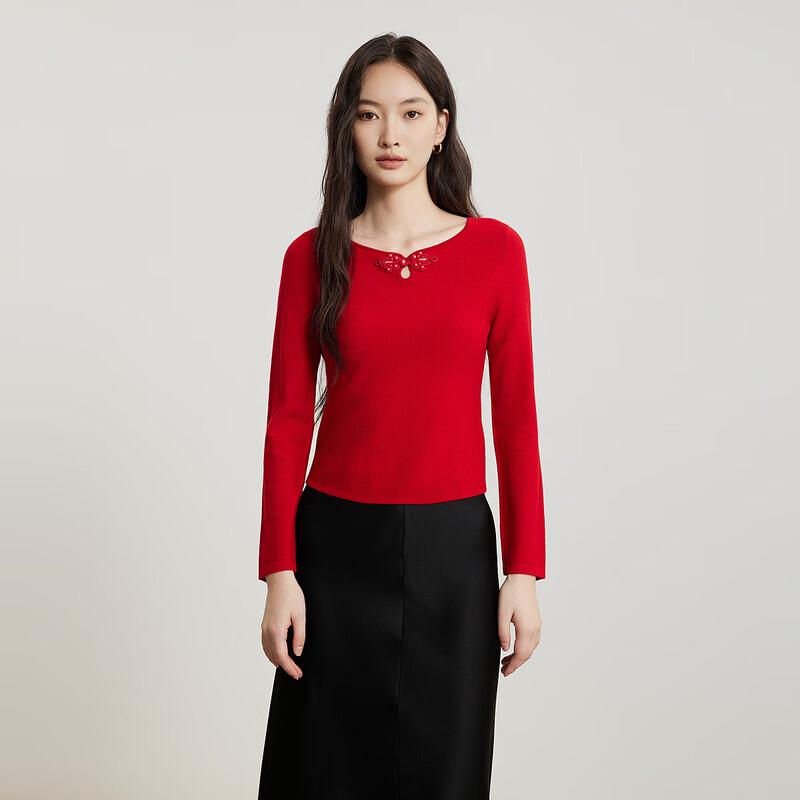 Gejin Women s New Chinese Style Knit Base Layer Top L
