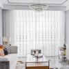 Elegant Embroidered Sheer Curtain With Pearl Beading Light Luxury Style Living Room Bedroom Balcony
