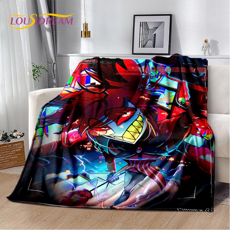 2025 H-Hazbin Hotel Charlie Kreskówkowy Miękki Koc, Miękki Koc Rzutowy do Domu Sypialni Łóżka Sofy Pikniku Podróży Pokrowiec Prezent dla Dziecka