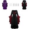 Ladies Gothic Cosplay Dress Polyester Fabric With Skull Pattern And Large Swing Skirt