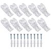 Pack of 20 Clear Plastic Roller Cord Guide Hooks with Screws for Fixing Venetian Sheer Curtains Blinds and Window Shades