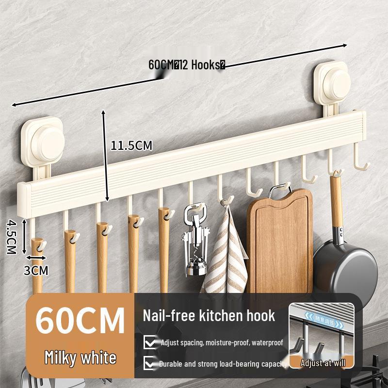 Punch-Free Movable Wall-Mounted Rack for Kitchen and Bathroom