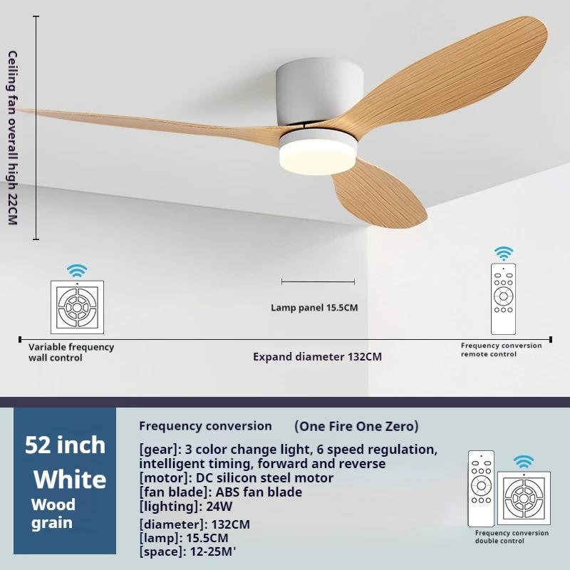 85-265V Modern Led Ceiling Fan with Light 42 52 Inch DC Motor 6 Speeds Electric Fan with Remote Low Floor Ceiling Fan Lamps