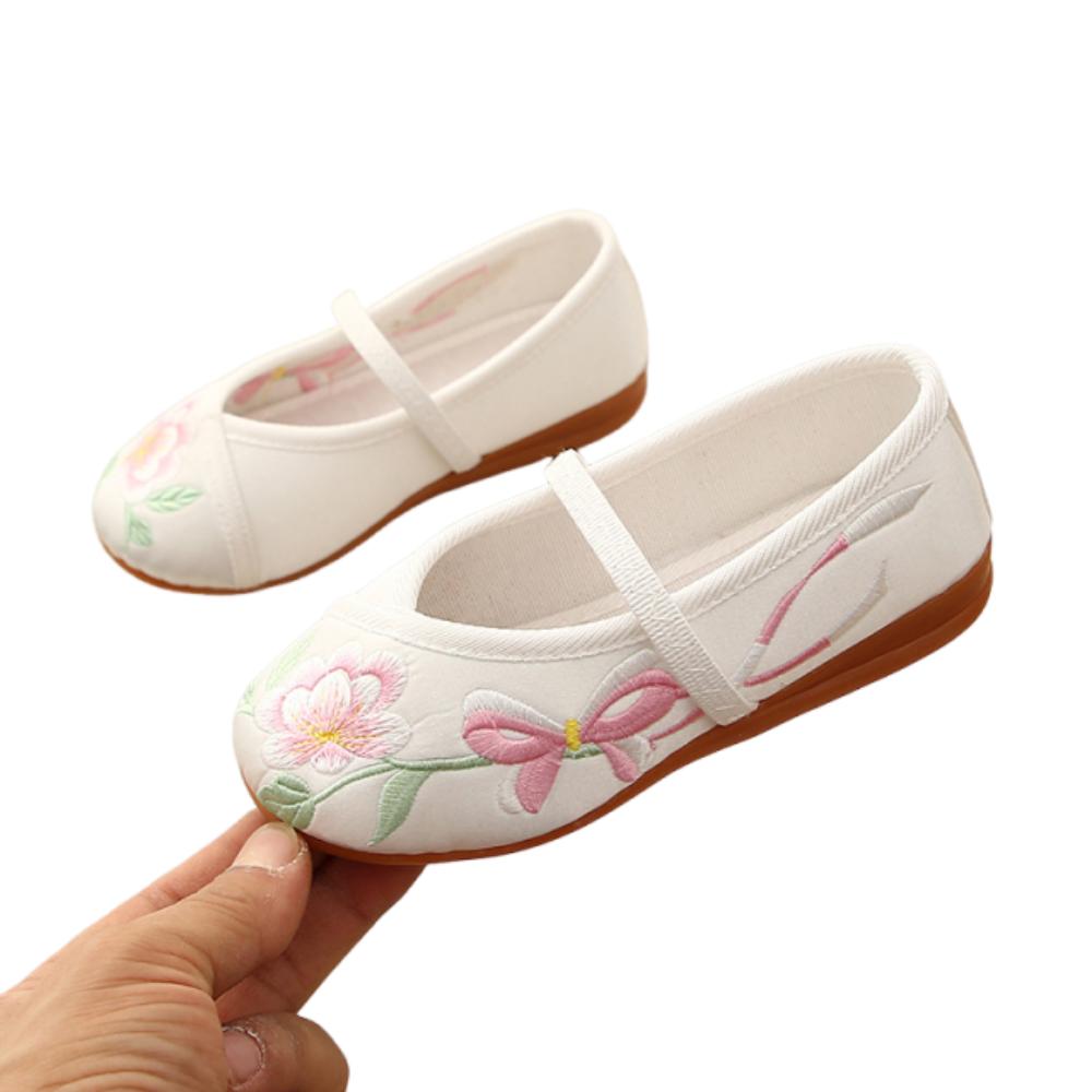 Chinese Style Girls' Dancing Shoes Wear Resistant Embroidered Cloth Shoes Ballet Shoes Walking