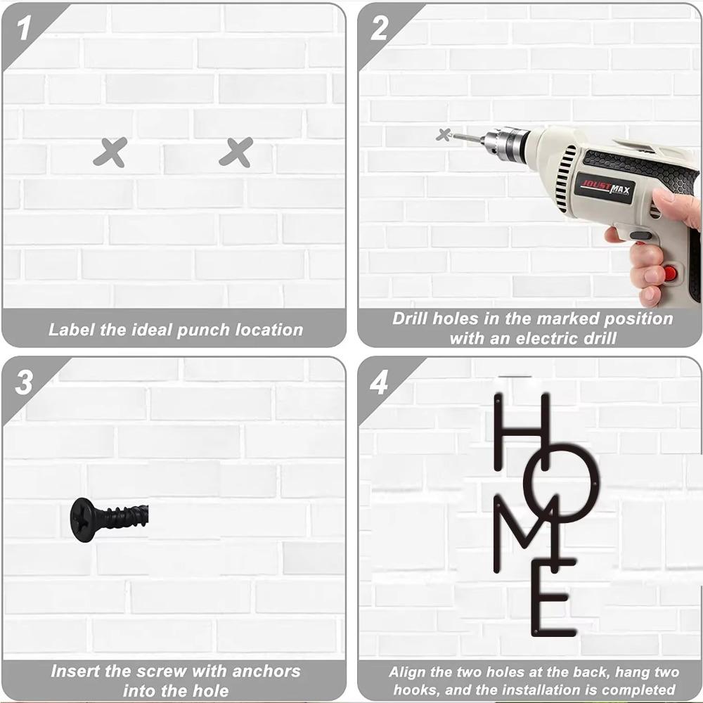 Handicraft Vertical English Sign Wall Mounted Metal Wall Pendant Home Metal Sign  Wall Decor