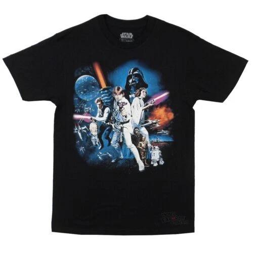 Star Wars Full Cast New Hope Movie Poster Adult T-Shirt XXXL