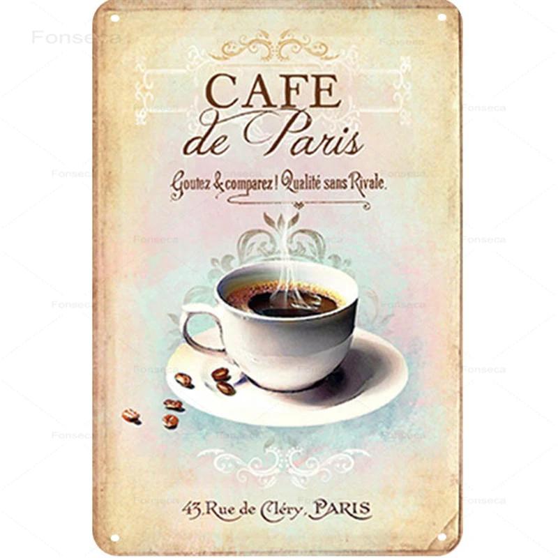 Segni Metallici Vintage Caffè Dessert Arte da Parete Minimalista Moderna Casa Cucina Targhe di Latta Ristorante Caffetteria Decorazione 20X30Cm