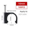 100Pcs/Set Plastic Metal Nail In Cable Clips Black Coaxial Cable Clamp  for Home Office Workshop