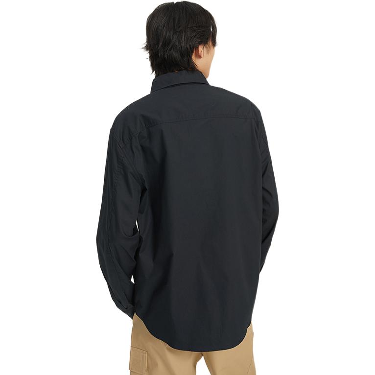 Converse Shirts Unisex Black Lapel Moderate Shirt 10023803-A01
