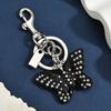 Keychain Pendant Rhinestones Inlaid Gradient Butterfly Shape Key Chain with Lobster Clasp Bag Charm Backpack Accessory