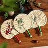 Hand-Woven Traditional Fan with Ancient-Style Embroidery, Portable Hanfu Fan, Trendy Chinese Style, High-End Summer Mosquito-Repellent Fan