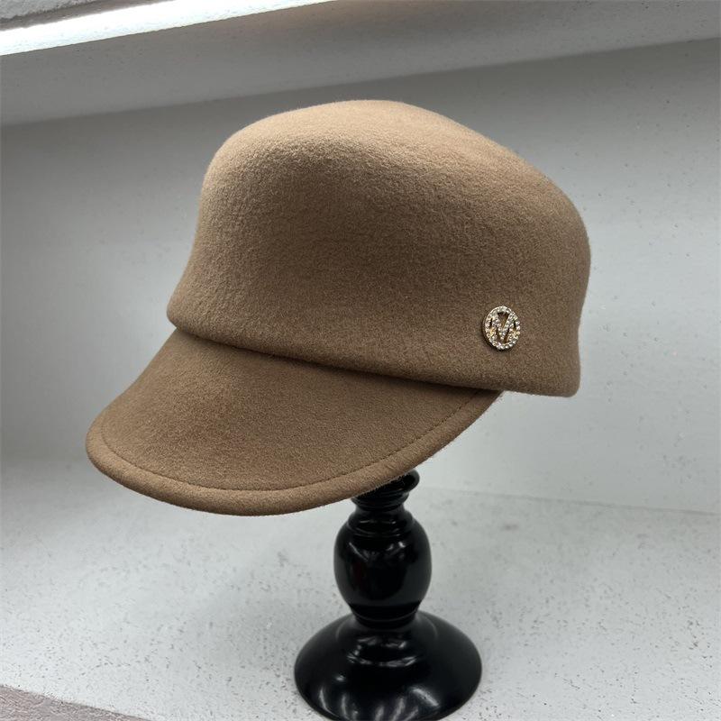 

Темпераментная~ шляпа-котелок из шерстяного войлока, женская осенне-зимняя, в стиле ретро, литературная, знаменитости, модная кепка газетчика M（56-58cm） верблюд