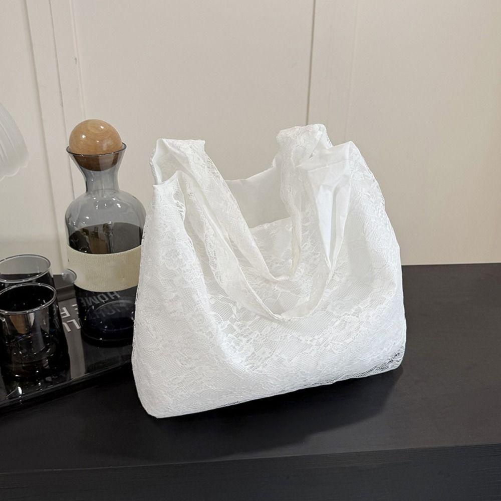 Handbag Flower Tote Bag Lightweight Floral Canvas Bag Fashion Lace Shoulder Bag  Outdoor