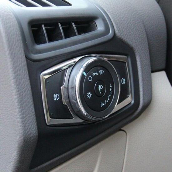 For Ford Escape 2013- Chrome Titanium Headlight Switch Control Frame Cover