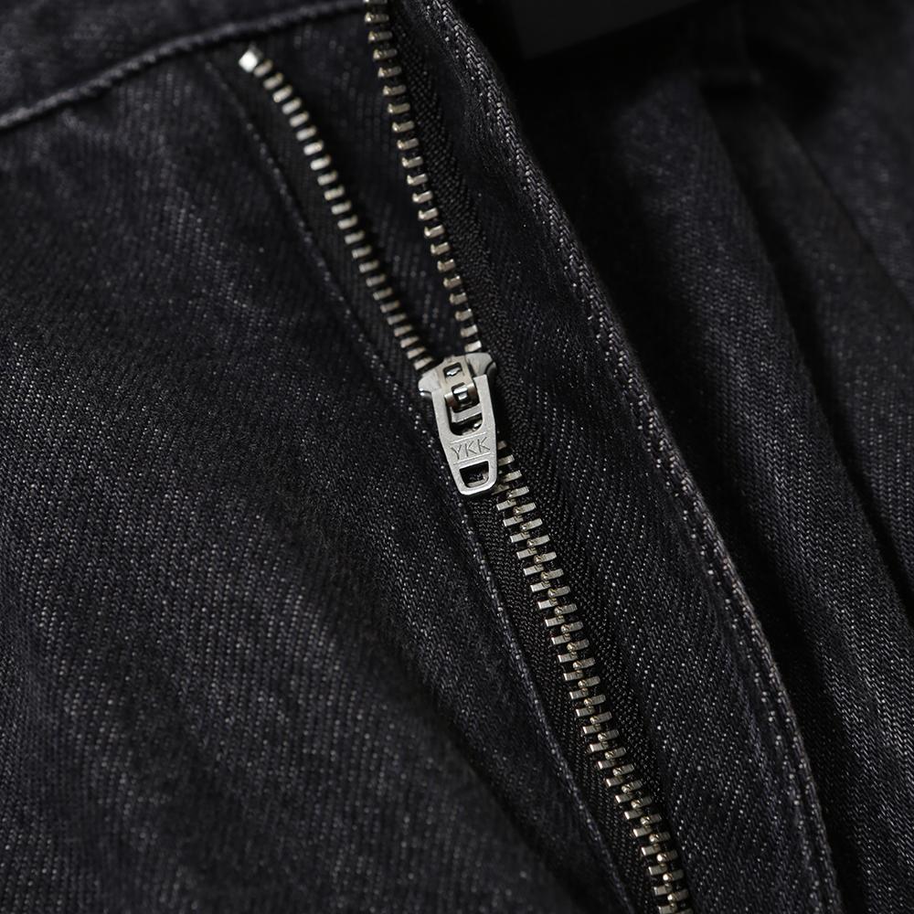MOIF [Aw25] Wide Belted Denim Pants / Washed Black