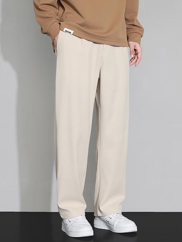 Dingfengbaoluo Men's Spring/Summer Loose Straight Wide-Leg Trousers