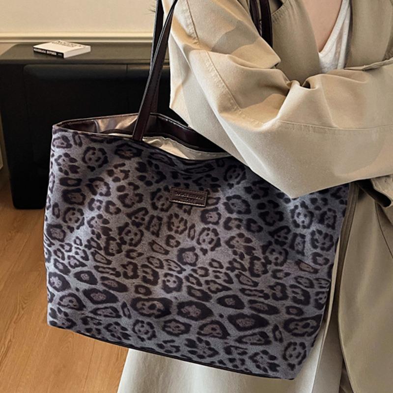 Autumn New Large-capacity Lazy Leopard Print Large Shoulder Bag Wind Relaxation Casual Fashion Bag Women