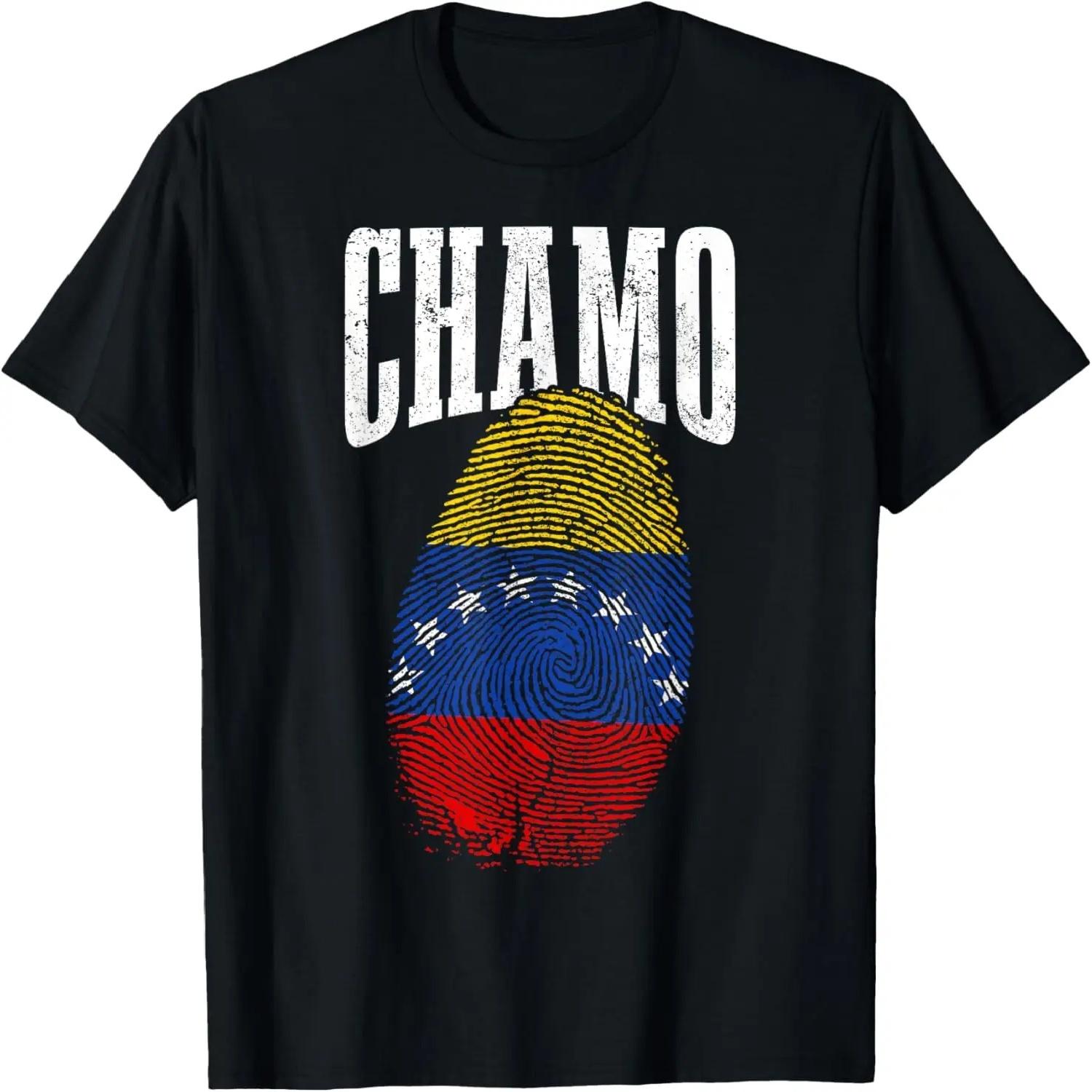Venezuela Chamo Fingerprint DNA Venezuelan Flag Pride T-Shirt,100% cotton S
