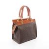 Used CELINE Macadam Handbag PVC Coated Canvas Leather Brown Used Women